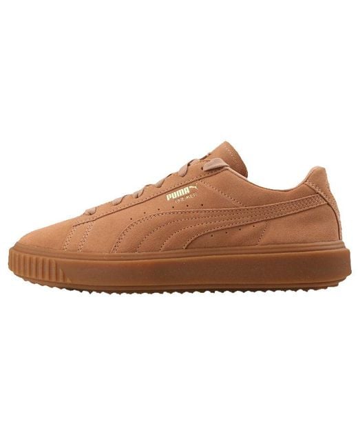 PUMA Brown Breaker Suede Rubber Casual Board Shoes for men