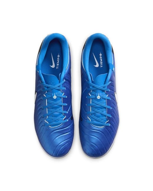 Nike Blue Tiempo Legend 10 Academy Artificial-Grass Low-Top Soccer Cleats for men