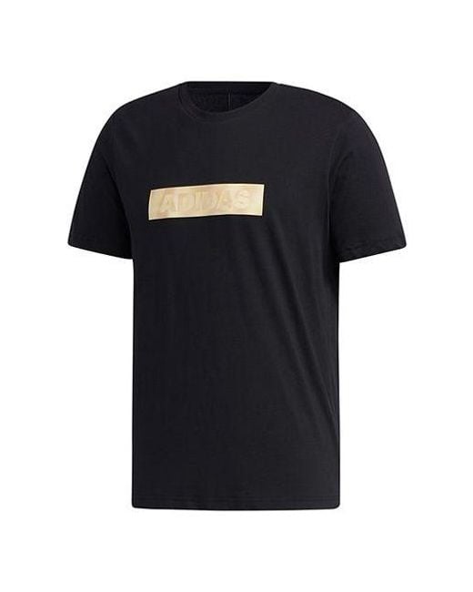 Adidas Black Mh Gfx T Lng Square Printing Short Sleeve for men