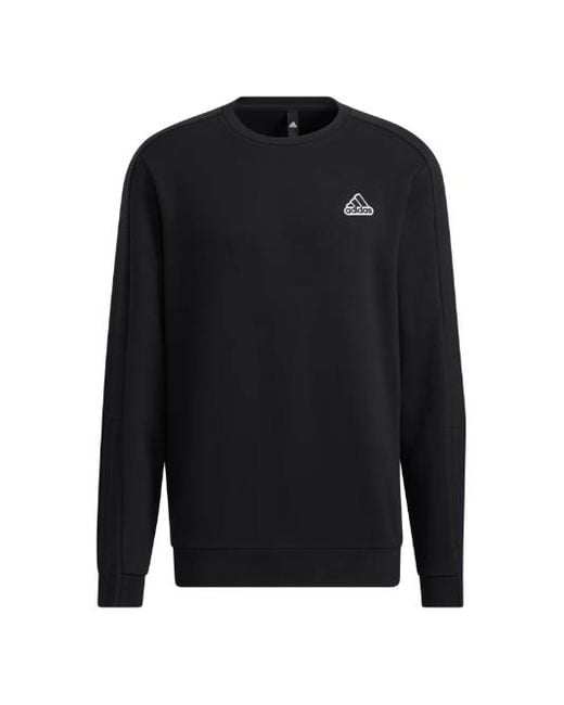 Adidas Black Sportswear Badge Crew Sweatshirt for men