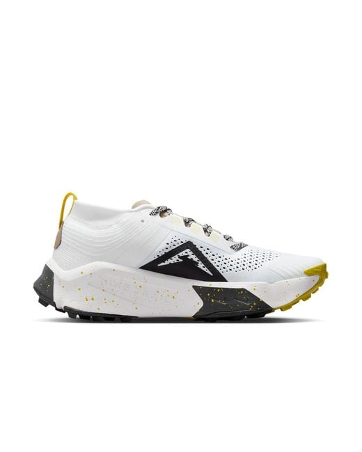 Nike White Zoomx Zegama Trail Vivid Sulfur' for men