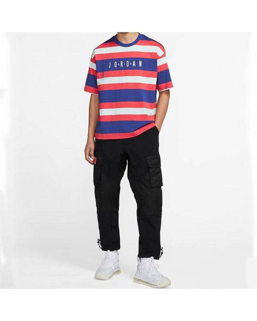 Nike Blue Sport Dna Hbr Stripe Short Sleeve for men