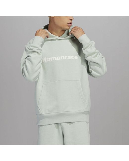 Adidas Gray X Pharrell Humanrace Logo Hoodie for men