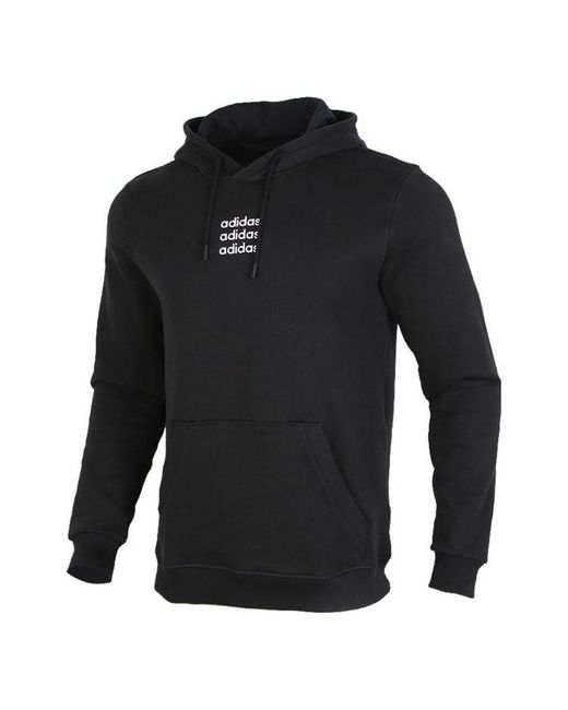 Adidas Black Neo M C+ Hdy Logo Printing Casual Pullover for men