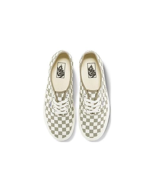 Vans White Authentic Classics Checkered 'Khaki' for men