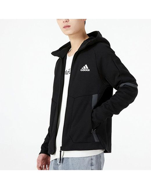 Adidas Black M D4Gmdy Fzhd Sports Hooded Jacket for men
