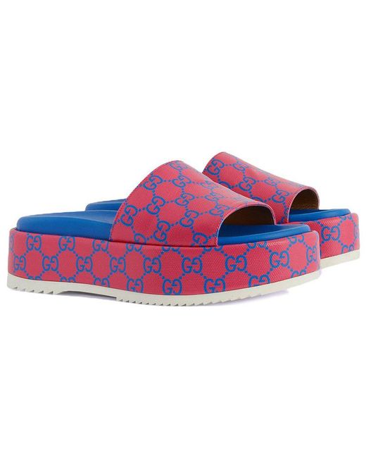 Gucci Pink (Wmns) Platform Slide Sandal 'Jumbo Gg -Fuchsia'