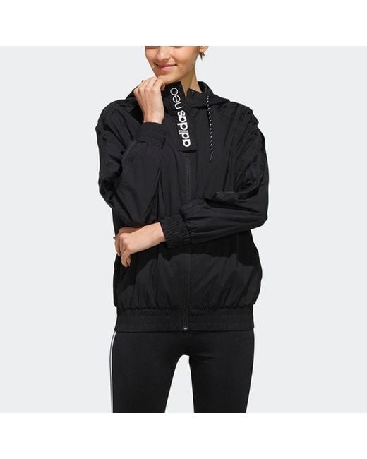 Adidas Blue (Wmns) Neo Hooded Sports Jacket