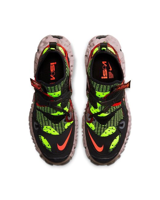 Nike Black Ispa Overreact Flyknit 'Crimson Volt' for men