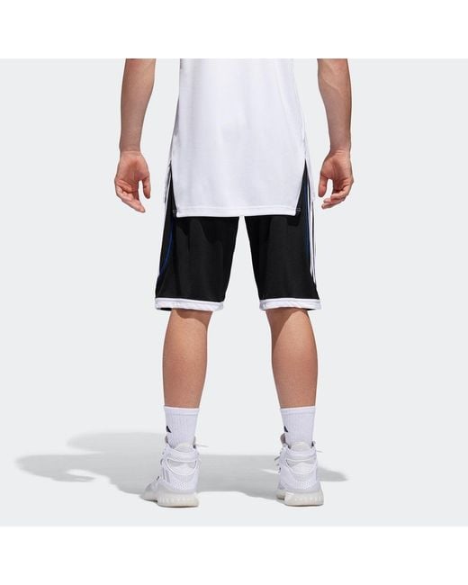 Adidas Black Sports Side Stripe Basketball Breathable Shorts for men
