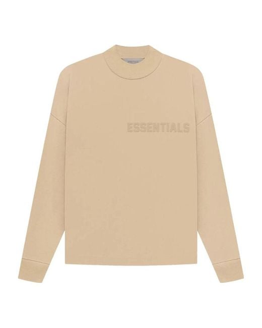 Fear Of God Natural Ss23 Long Sleeve Logo Tee 'Sand' for men