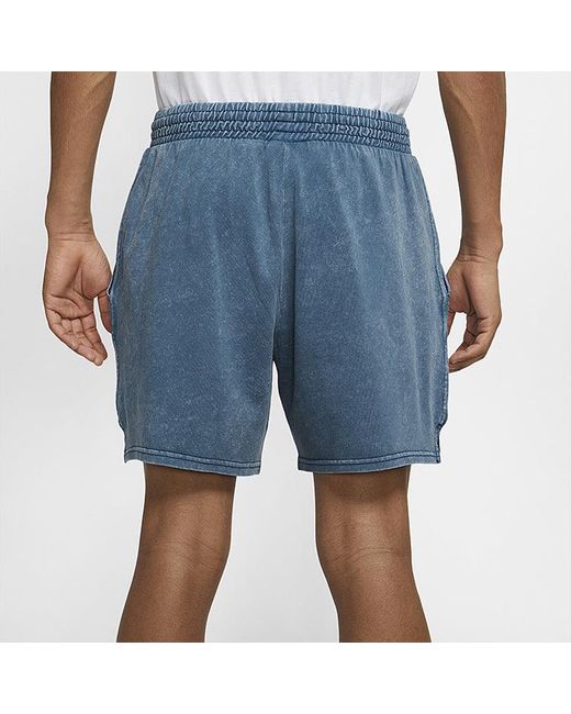 Nike Blue Sportswear Knit Washed Shorts for men