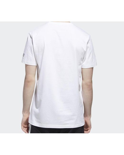 Adidas White Neo Donald Duck Sports Round Neck Short Sleeve for men