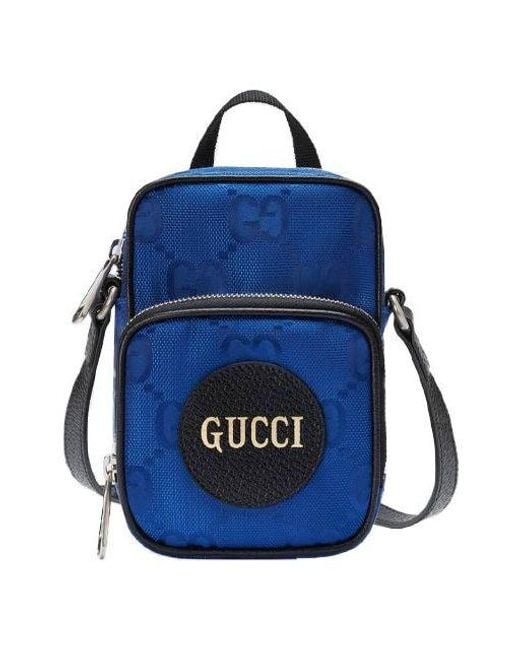 Gucci Blue Off The Grid Otg Environmental Friendly Series Logo Leather Logo Nylon Handbag Mini for men