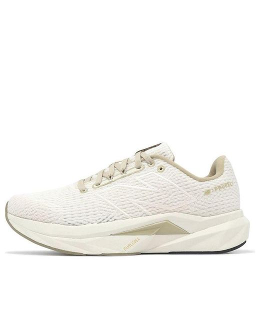 New Balance White (Wmns) Fuelcell Propel V5 'Linen Metallic Stoneware'