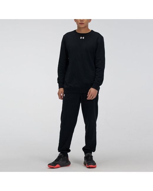 Under Armour Black Rival Fleece 2.0 Crew Pullover for men