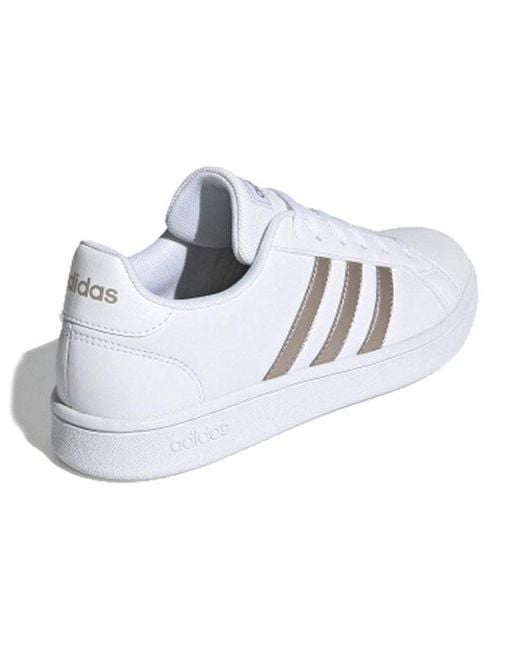 Adidas White (Wmns) Grand Court Base Platinum Metallic'