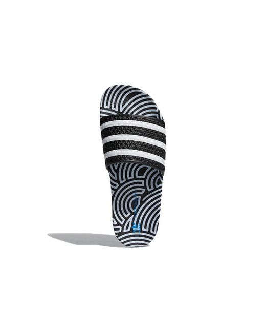 Adidas Black Hirocoledge X Adilette Slides 'Takahashi Hiroko for men