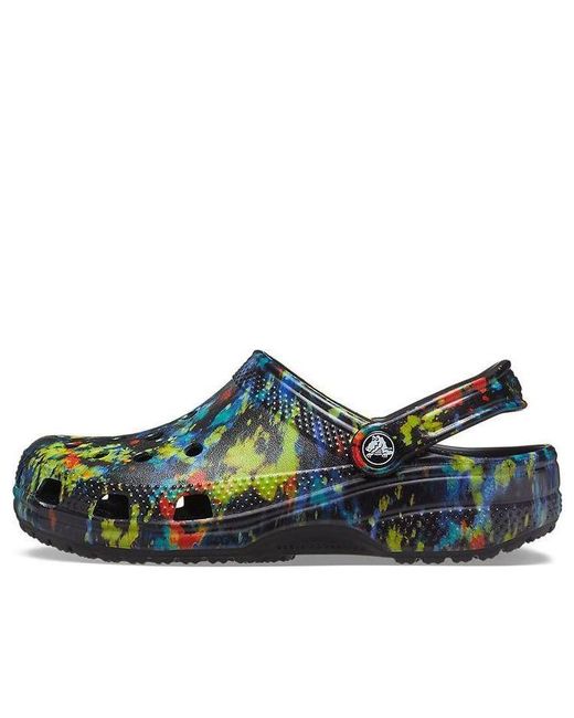 CROCSTM Blue Classic Tie Dye Pattern Beach Denim Sandals