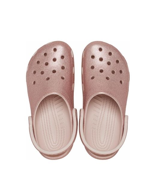 CROCSTM Pink (Wmns) Classic Glitter Clogs