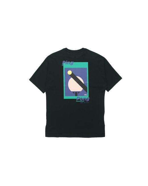 Li-ning Black Paris Fashion Week Printing Loose Tee for men