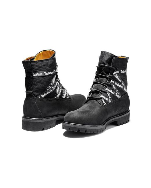 Timberland Black 6 Inch Premium Fabric And Leather Boots for men