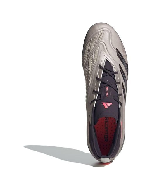 Adidas Gray Predator Elite 'Platinum Metallic Aurora Turbo' for men
