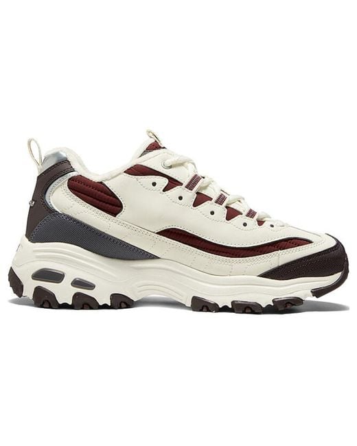 Skechers White (Wmns) D'Lites Zip Along Shoes Burgundy'
