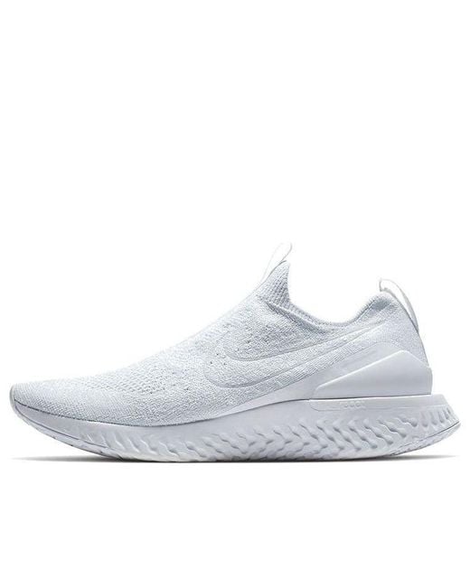 Nike White Epic Phantom React Flyknit 'Triple' for men