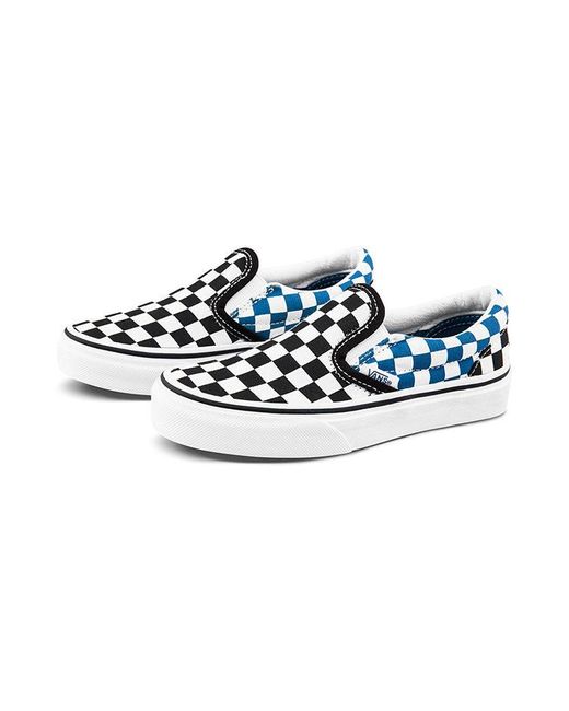 Vans Blue Classic Slip-On Kids/ Checkboard for men