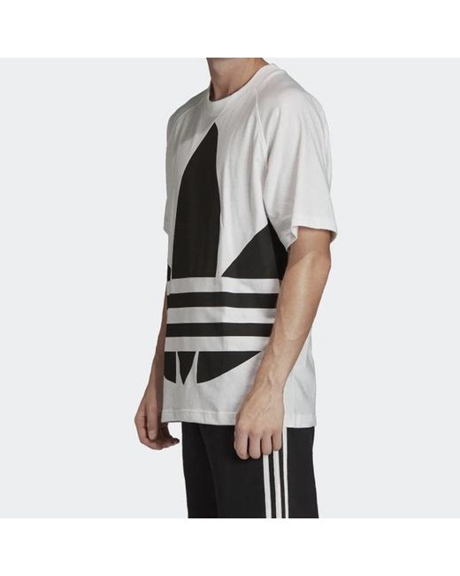 Adidas Black Originals Big Trefoil Boxy Tee Large Logo Printing Short Sleeve for men