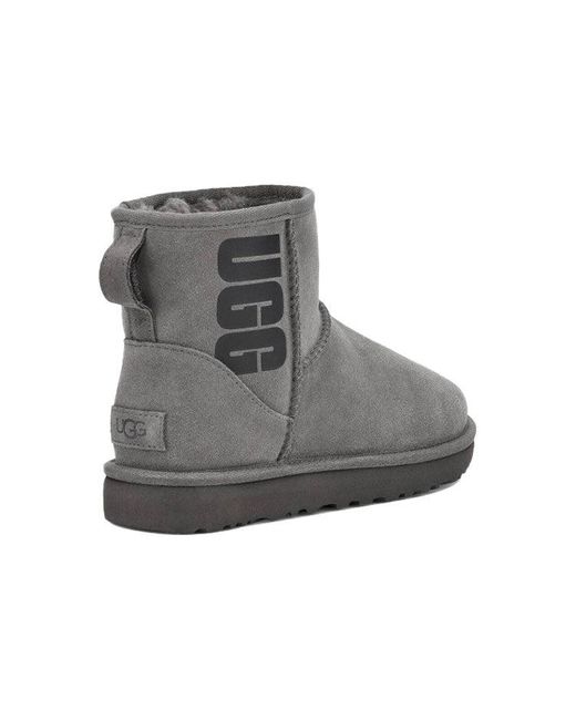 Ugg Gray Classic Mini Rubber Logo