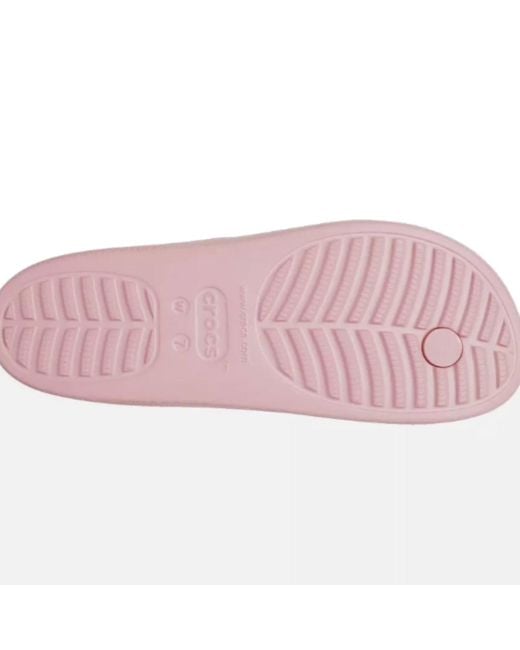 CROCSTM Pink (Wmns) Classic Platform Bow Flip Flops