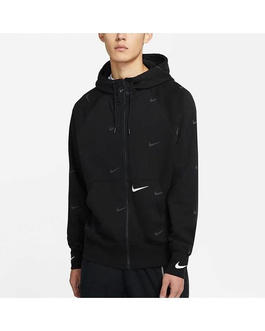 Nike Black As Sportswear Swoosh Fz Sbb Hoodie for men