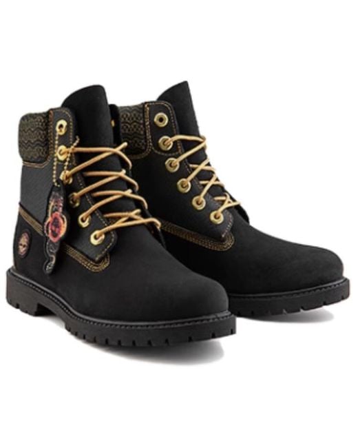 Timberland Black (Wmns) Lunar New Year 6 Inch Lace Up Boots Nubuck'