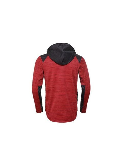 Nike Red Dri-Fit Basketball Sports Splicing Fleece Lined Knit Hooded Jacket for men