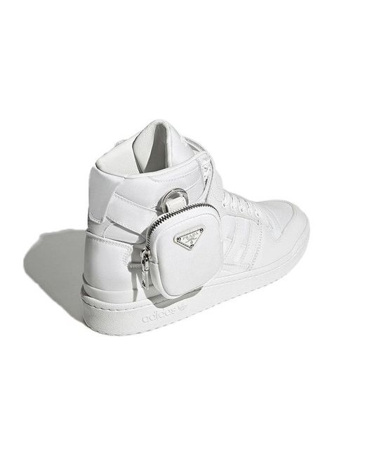 Adidas White X Prada Forum High Re-Nylon for men