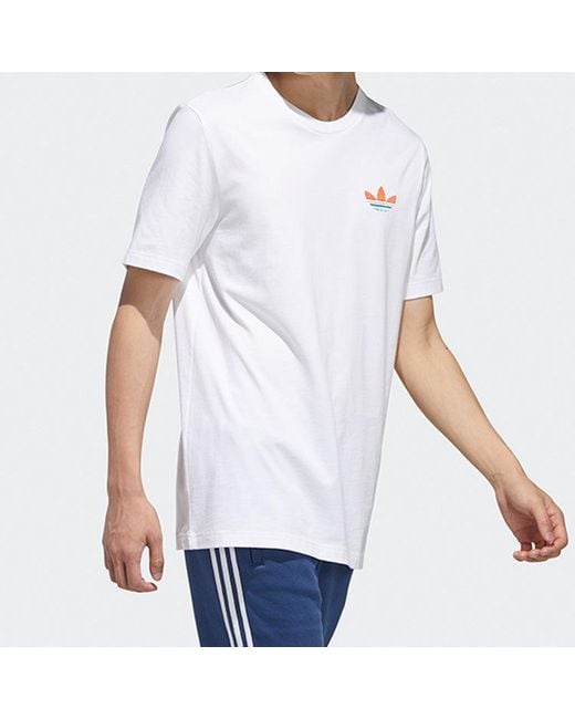 Adidas White Originals Athleisure Casual Sports Short Sleeve for men