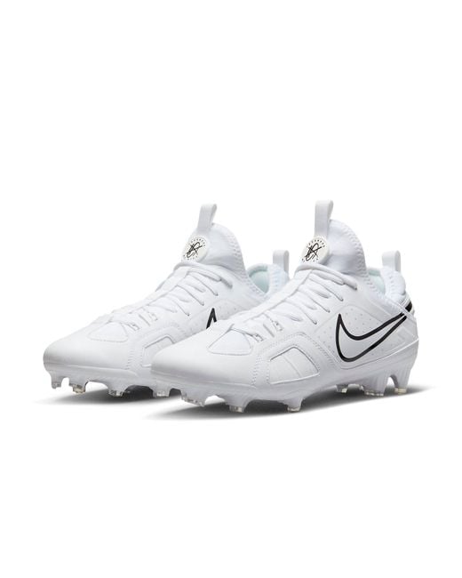 Nike White Huarache 9 Varsity Lax Lacrosse Cleats for men