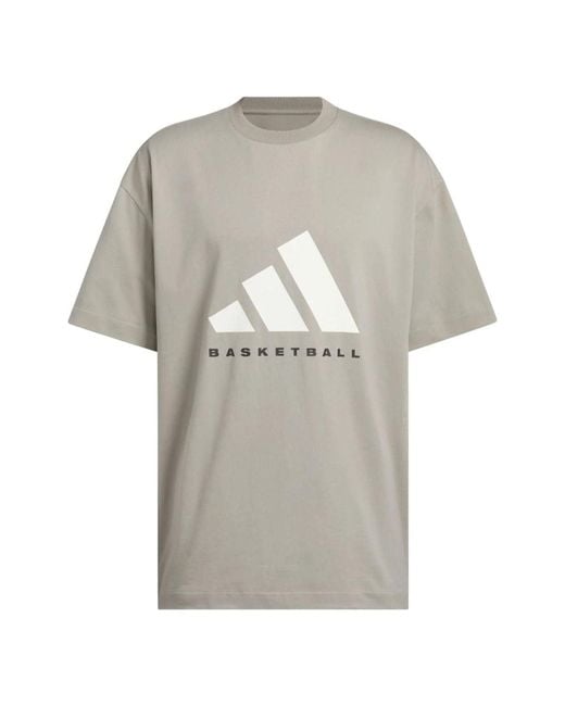 Adidas Gray Oneadi Bb T-Shirt 'Beig' for men