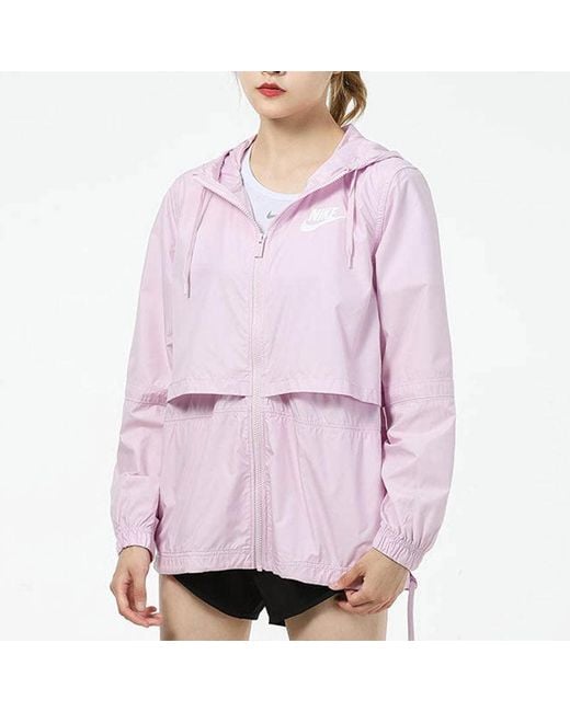Nike Pink (Wmns) As W Sportswear Rpl Essntl Wvn Jkt Jacket Regal
