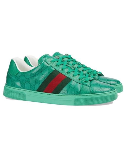Gucci Green Ace Gg Crystal Canvas Sneaker for men