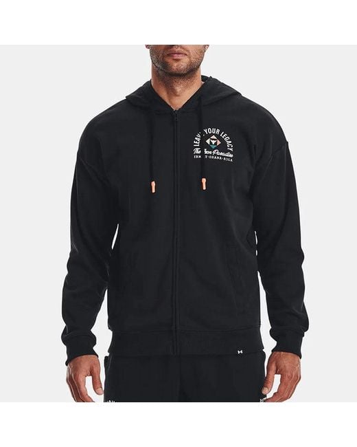 Under Armour Blue Project Rock Heavyweight Terry Full-Zip Hoodie for men