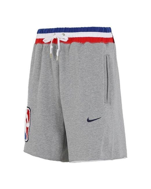 Nike Gray Nba Team 31 Courtside Casual Breathable Basketball Sports Shorts Light for men