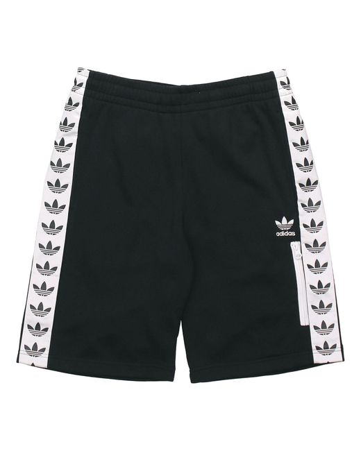 Adidas Black Originals Side Webbing Logo Printing Sports Shorts for men