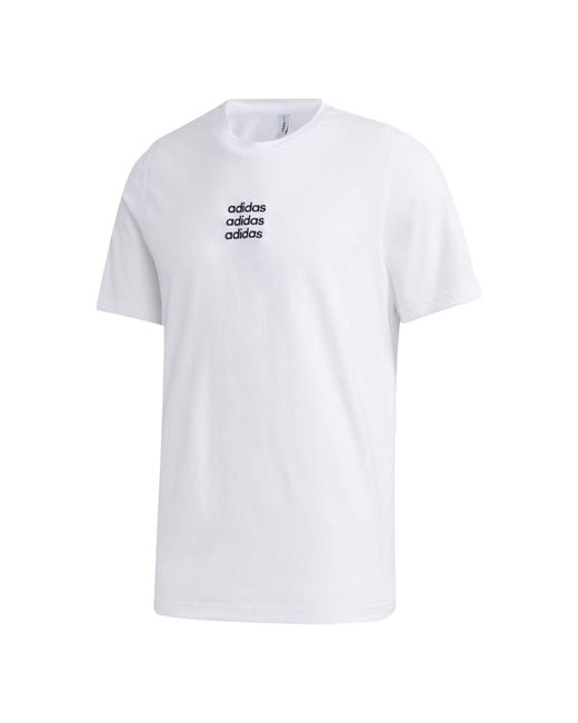 Adidas White Neo M Ctee Casual Round Neck Short Sleeve for men