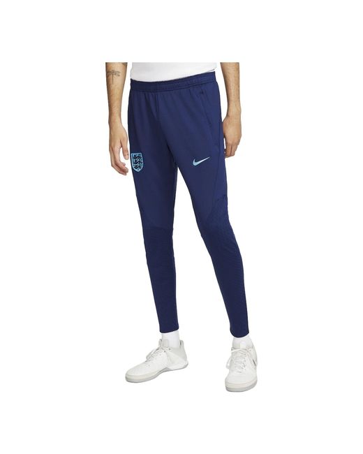 Nike Blue Logo England Strike Dri-Fit Knit Soccer Pants for men