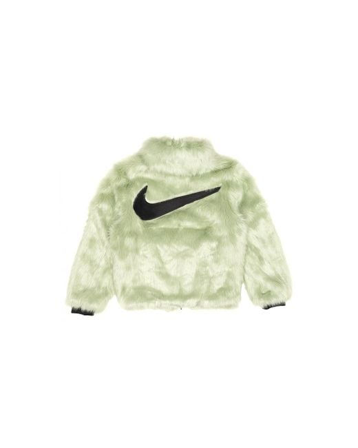 Nike Green X Ambush Faux-Fur Nrg Ca Jacket Crossover Fur Couple Style