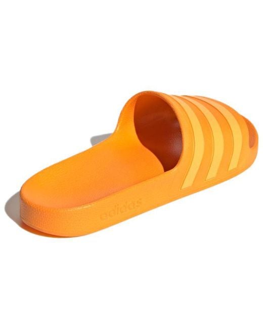 Adidas Orange Adilette Aqua Slides for men