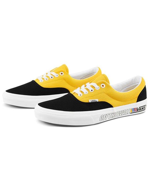 Vans Yellow Era Retro Casual Skate Shoes Splicing for men